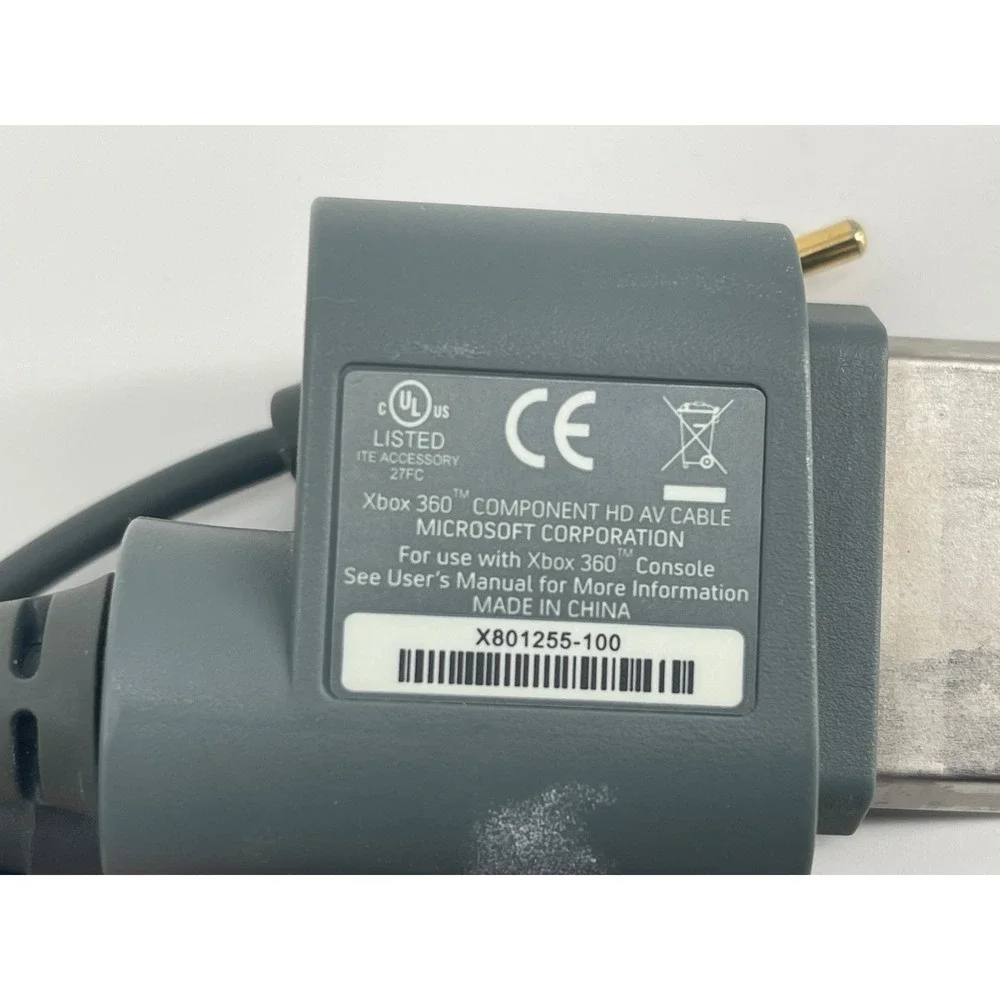 Microsoft Xbox 360 Component HD AV Cable Gray Fair X801255-100 HDTV Adapter